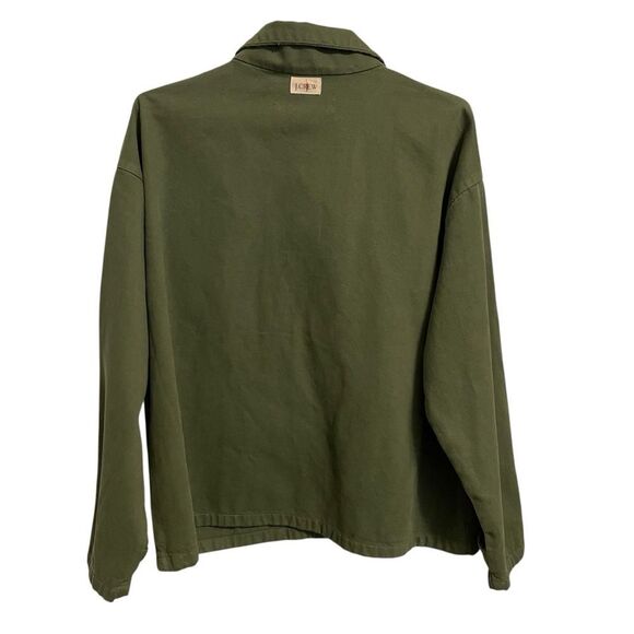 J Crew Funnelneck Field Jacket in Heavyweight Twill Utility Green MED NWT - Picture 6 of 10